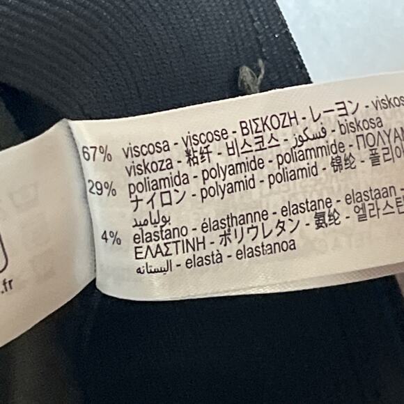 Zara Stretch Knit Skinny Pants Womens Medium Olive Green Gold Buttons Pull On - Picture 14 of 15